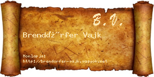 Brendörfer Vajk névjegykártya